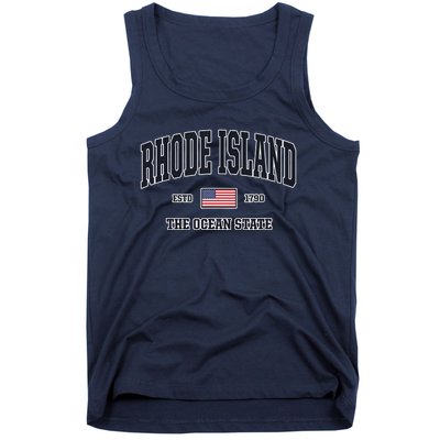 Rhode Island Patriotic American Flag Veteran Gifts Tank Top