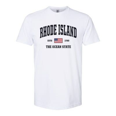 Rhode Island Patriotic American Flag Veteran Gifts Softstyle CVC T-Shirt