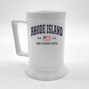 Rhode Island Patriotic American Flag Veteran Gifts Beer Stein