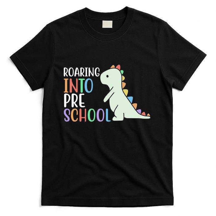 Roaring Into Pre School Cute Dinosaur T-Shirt