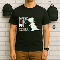 Roaring Into Pre School Cute Dinosaur T-Shirt