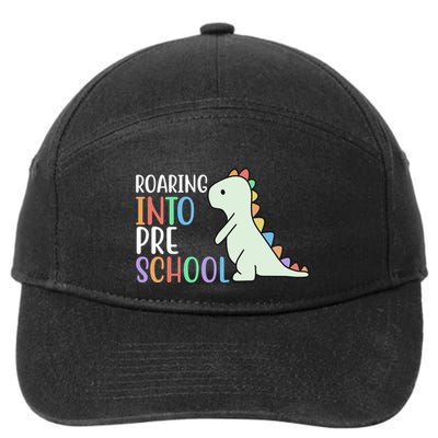 Roaring Into Pre School Cute Dinosaur 7-Panel Snapback Hat