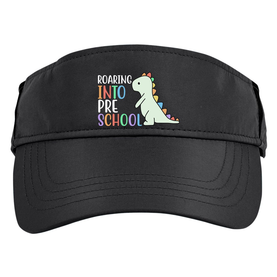 Roaring Into Pre School Cute Dinosaur Adult Drive Performance Visor