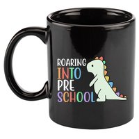Roaring Into Pre School Cute Dinosaur 11oz C Handle Ceramic Mug