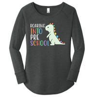 Roaring Into Pre School Cute Dinosaur Women's Perfect Tri Tunic Long Sleeve Shirt