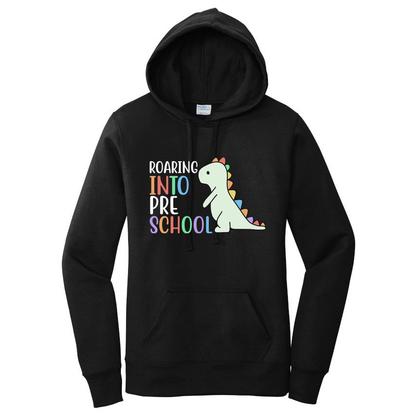 Roaring Into Pre School Cute Dinosaur Women's Pullover Hoodie