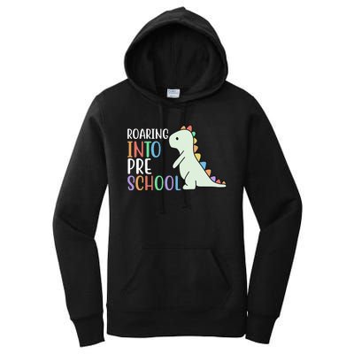 Roaring Into Pre School Cute Dinosaur Women's Pullover Hoodie