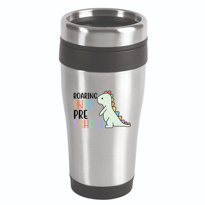 Roaring Into Pre School Cute Dinosaur 16oz Travel Tumbler