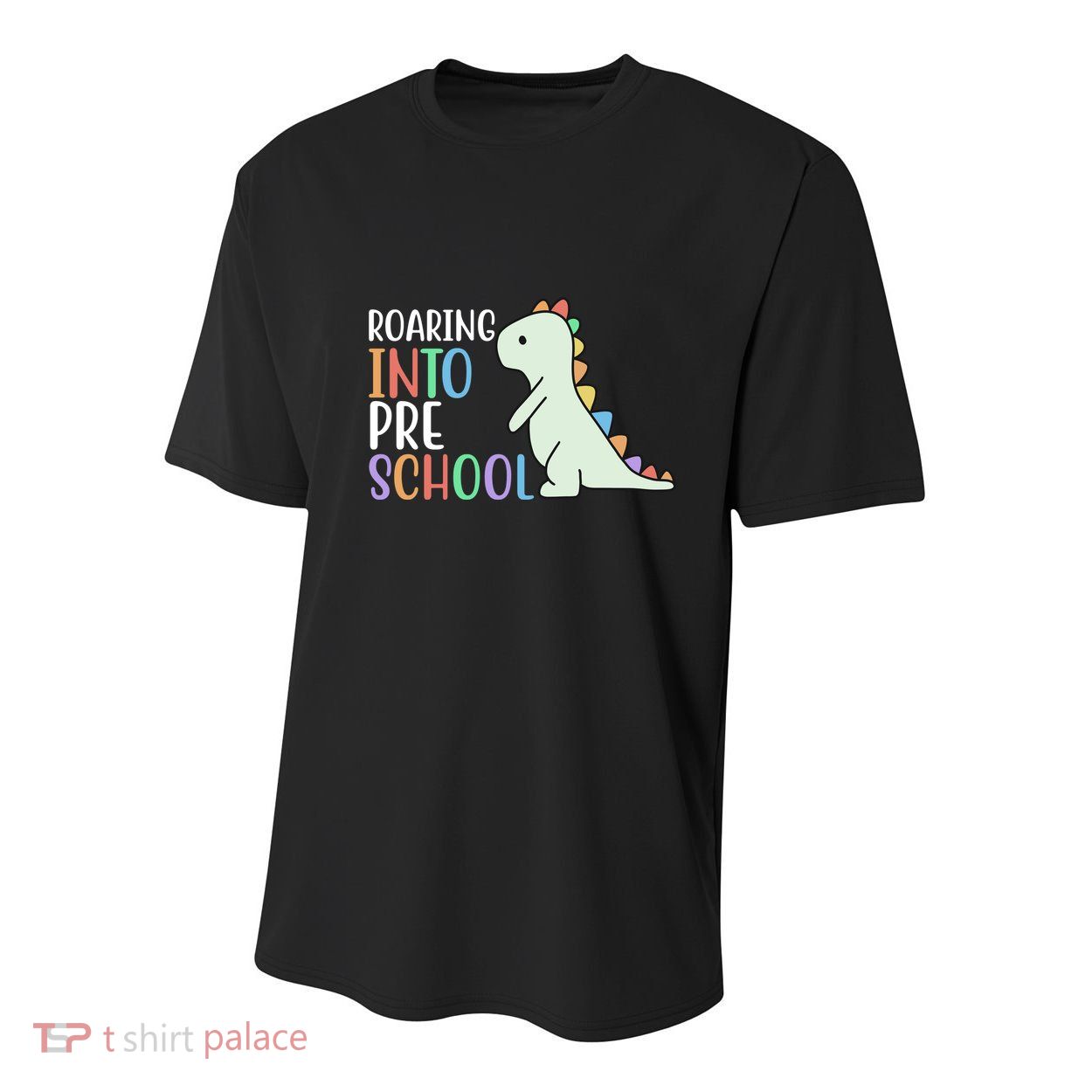 Roaring Into Pre School Cute Dinosaur Youth Performance Sprint T-Shirt