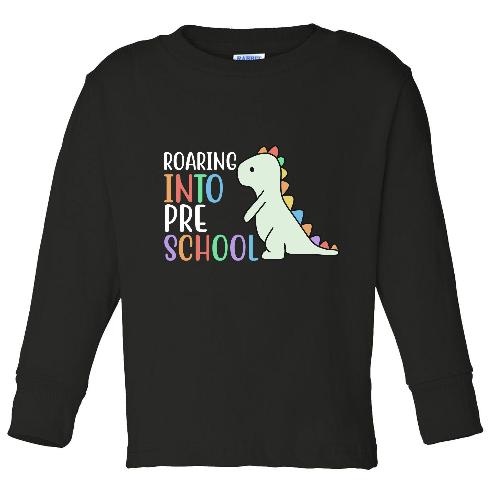 Roaring Into Pre School Cute Dinosaur Toddler Long Sleeve Shirt