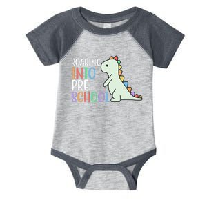 Roaring Into Pre School Cute Dinosaur Infant Baby Jersey Bodysuit