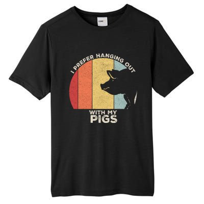 Retro I Prefer Hanging Out With My Pigs Great Gift Pig Farming Cool Gift Tall Fusion ChromaSoft Performance T-Shirt