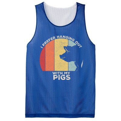 Retro I Prefer Hanging Out With My Pigs Great Gift Pig Farming Cool Gift Mesh Reversible Basketball Jersey Tank