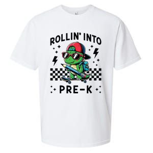 Rollin Into Pre K Dinosaur First Day Prek Im Ready For Prek Sueded Cloud Jersey T-Shirt