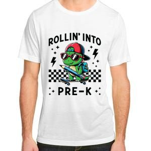 Rollin Into Pre K Dinosaur First Day Prek Im Ready For Prek Adult ChromaSoft Performance T-Shirt