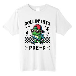 Rollin Into Pre K Dinosaur First Day Prek Im Ready For Prek Tall Fusion ChromaSoft Performance T-Shirt