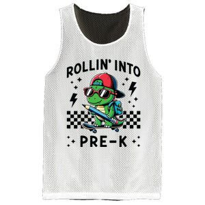 Rollin Into Pre K Dinosaur First Day Prek Im Ready For Prek Mesh Reversible Basketball Jersey Tank