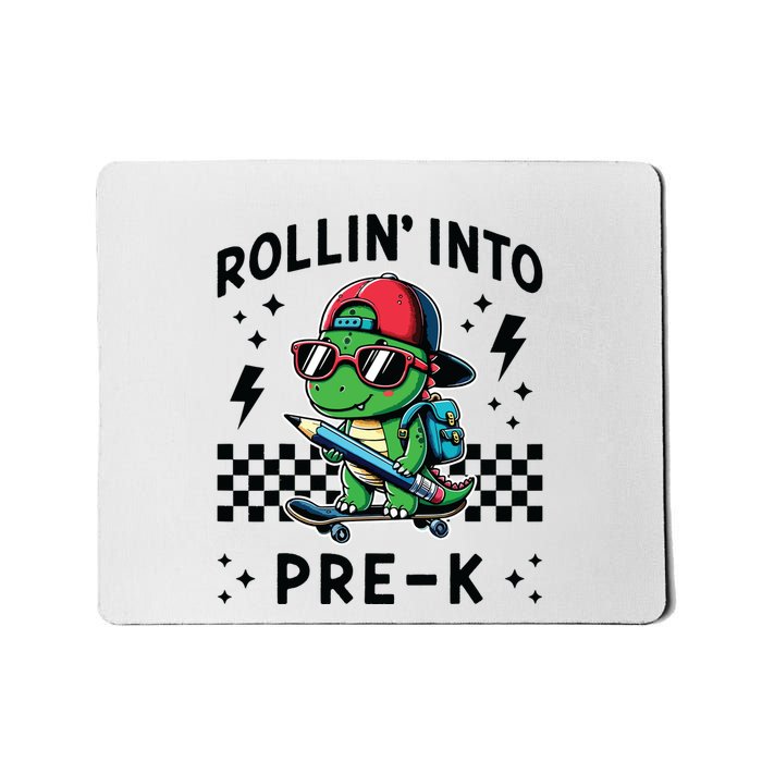 Rollin Into Pre K Dinosaur First Day Prek Im Ready For Prek Mousepad