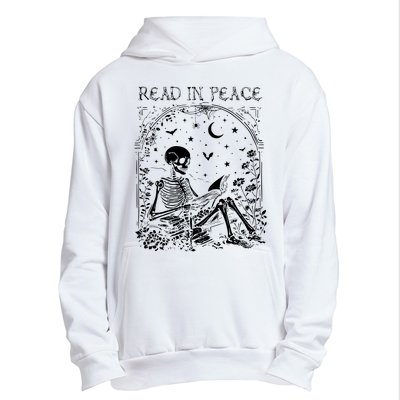 Read In Peace Skeleton Reading Teacher Spooky Halloween Urban Pullover Hoodie