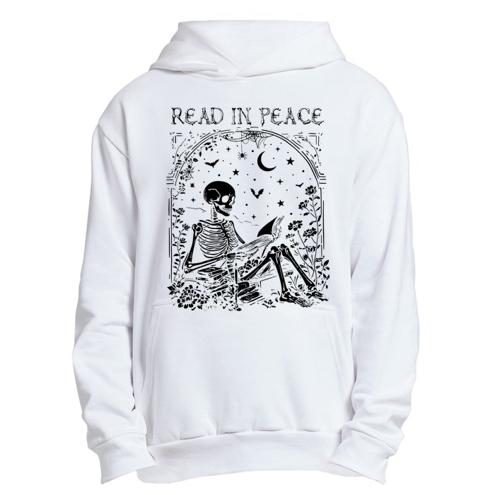 Read In Peace Skeleton Reading Teacher Spooky Halloween Urban Pullover Hoodie