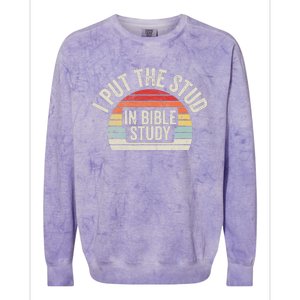 Retro I Put The Stud In Bible Study Funny Christian Colorblast Crewneck Sweatshirt