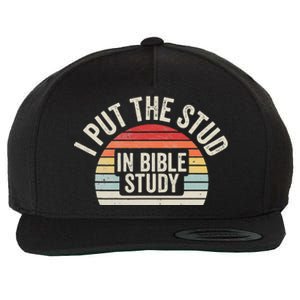 Retro I Put The Stud In Bible Study Funny Christian Wool Snapback Cap