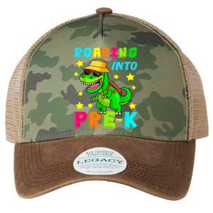 Roaring Into Preschool Dinosaur Back To School Cool Gift Legacy Tie Dye Trucker Hat