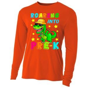 Roaring Into Preschool Dinosaur Back To School Cool Gift Cooling Performance Long Sleeve Crew