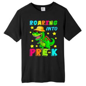 Roaring Into Preschool Dinosaur Back To School Cool Gift Tall Fusion ChromaSoft Performance T-Shirt