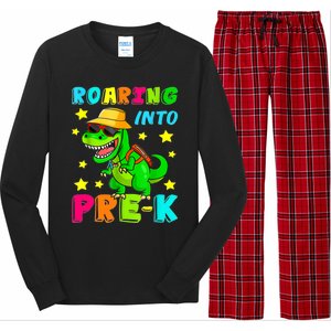 Roaring Into Preschool Dinosaur Back To School Cool Gift Long Sleeve Pajama Set