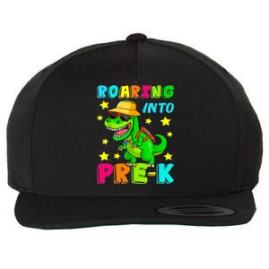 Roaring Into Preschool Dinosaur Back To School Cool Gift Wool Snapback Cap