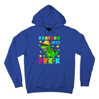 Roaring Into Preschool Dinosaur Back To School Cool Gift Hoodie