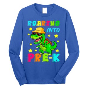 Roaring Into Preschool Dinosaur Back To School Cool Gift Long Sleeve Shirt