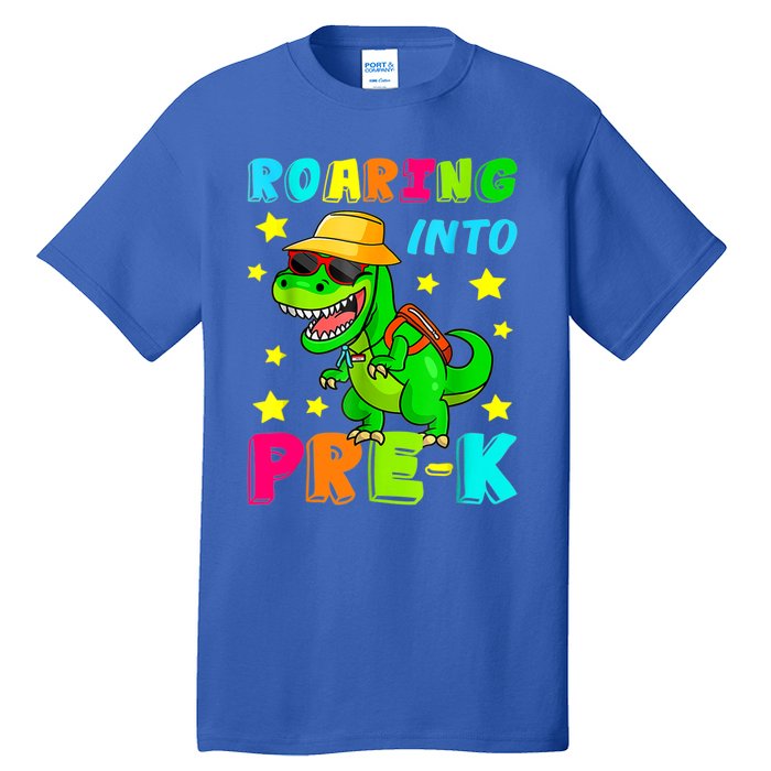 Roaring Into Preschool Dinosaur Back To School Cool Gift Tall T-Shirt