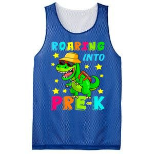 Roaring Into Preschool Dinosaur Back To School Cool Gift Mesh Reversible Basketball Jersey Tank