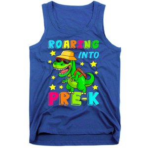 Roaring Into Preschool Dinosaur Back To School Cool Gift Tank Top