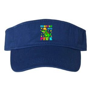 Roaring Into Preschool Dinosaur Back To School Cool Gift Valucap Bio-Washed Visor