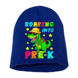 Roaring Into Preschool Dinosaur Back To School Cool Gift Short Acrylic Beanie