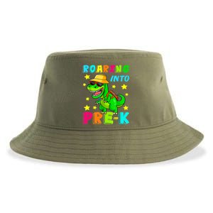 Roaring Into Preschool Dinosaur Back To School Cool Gift Sustainable Bucket Hat