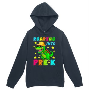 Roaring Into Preschool Dinosaur Back To School Cool Gift Urban Pullover Hoodie