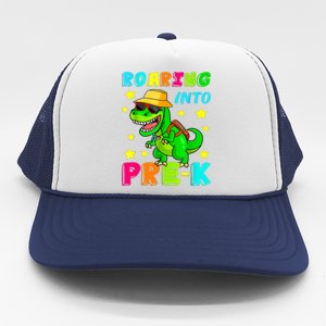 Roaring Into Preschool Dinosaur Back To School Cool Gift Trucker Hat