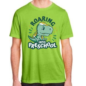 Roaring Into Preschool Dinosaur Adult ChromaSoft Performance T-Shirt