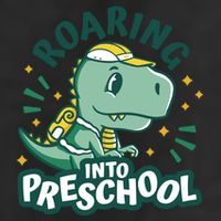 Roaring Into Preschool Dinosaur 7 Panel Mesh Trucker Snapback Hat