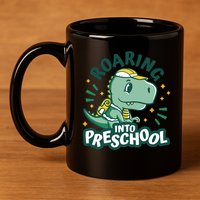 Roaring Into Preschool Dinosaur 11oz C Handle Ceramic Mug