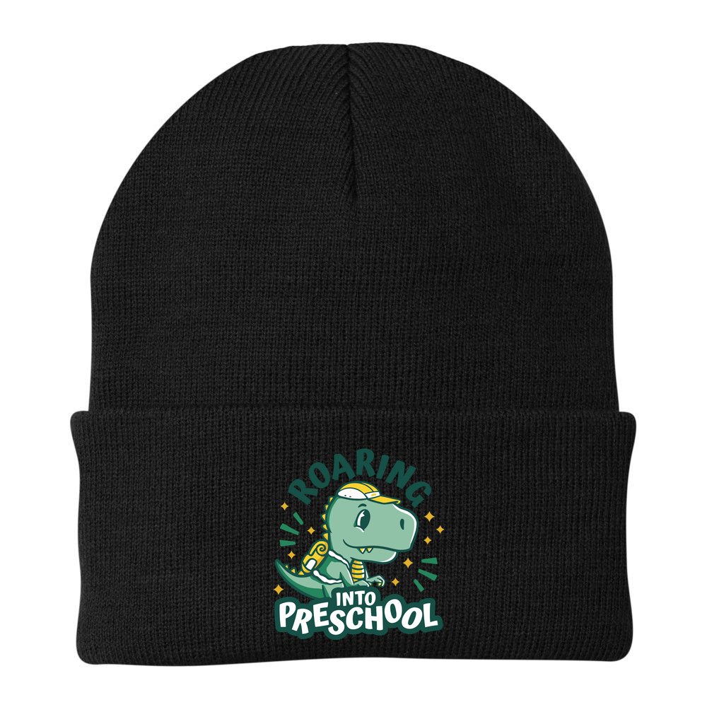Roaring Into Preschool Dinosaur Beanie