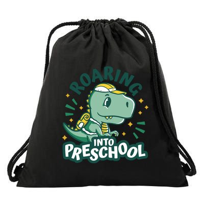 Roaring Into Preschool Dinosaur Drawstring Bag