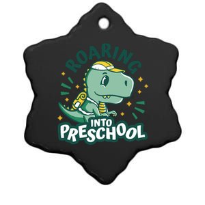 Roaring Into Preschool Dinosaur Ceramic Star Ornament