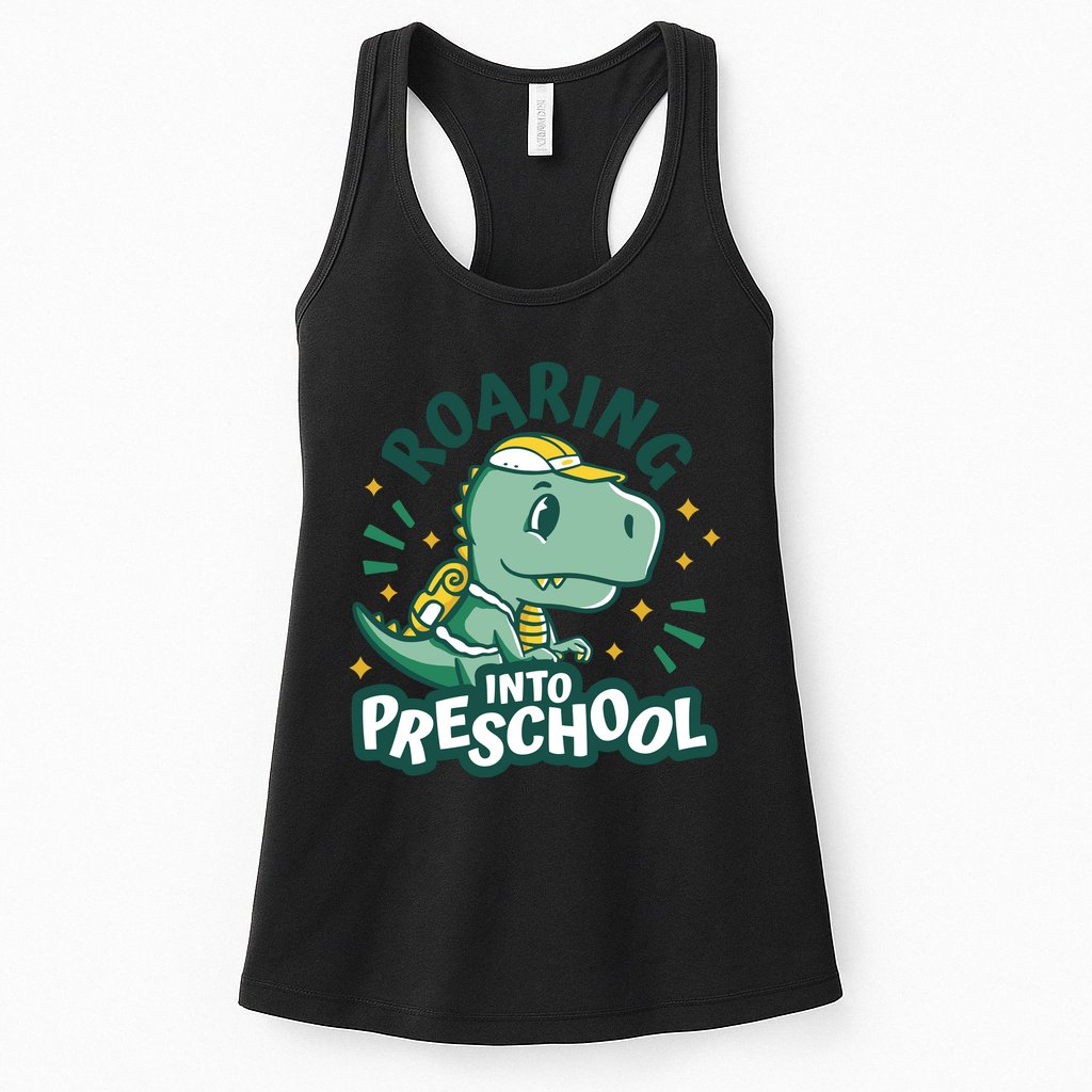 Roaring Into Preschool Dinosaur Womens Tank Top
