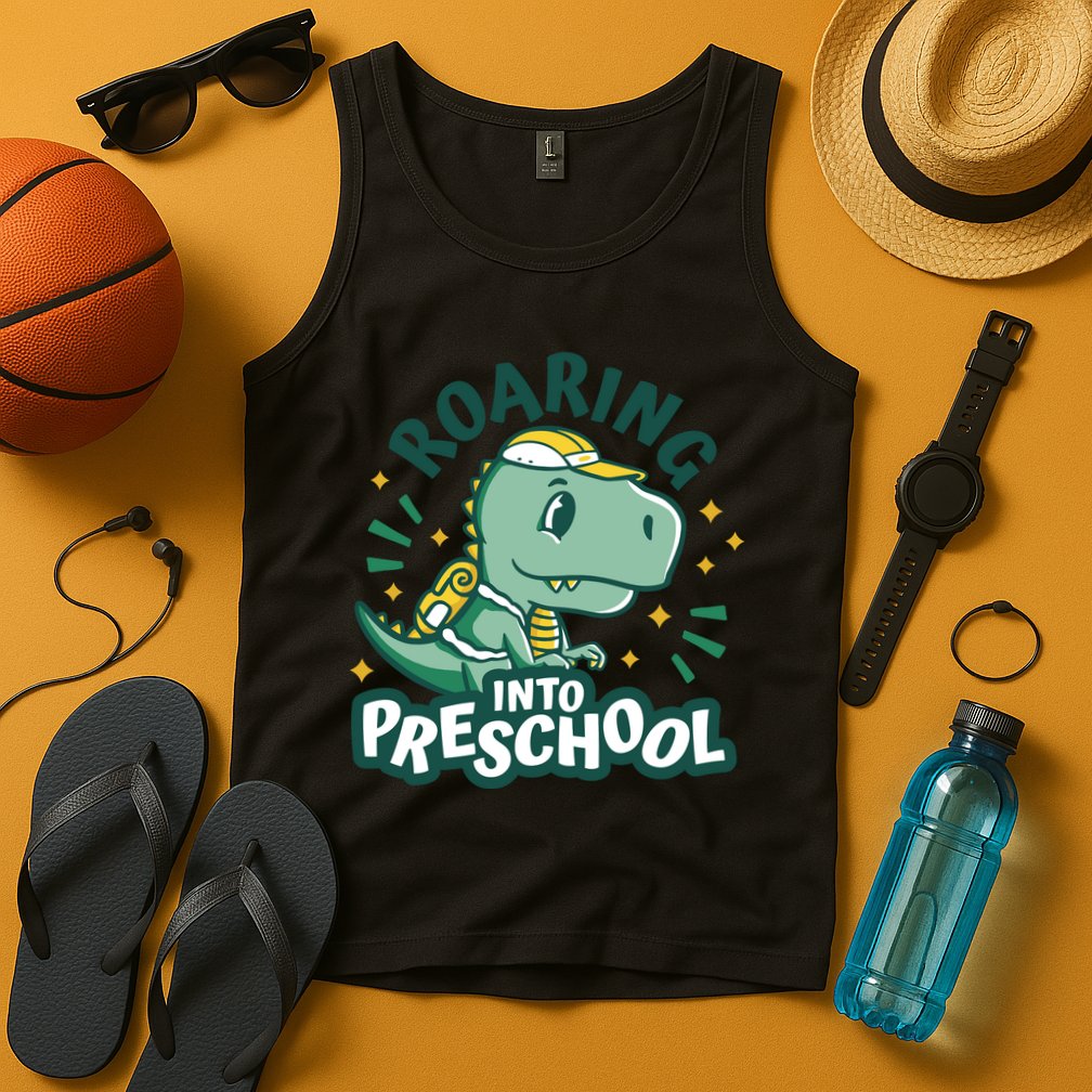 Roaring Into Preschool Dinosaur Tank Top