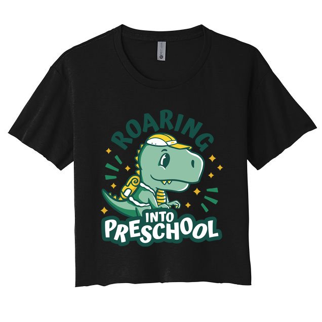 Roaring Into Preschool Dinosaur Crop Top